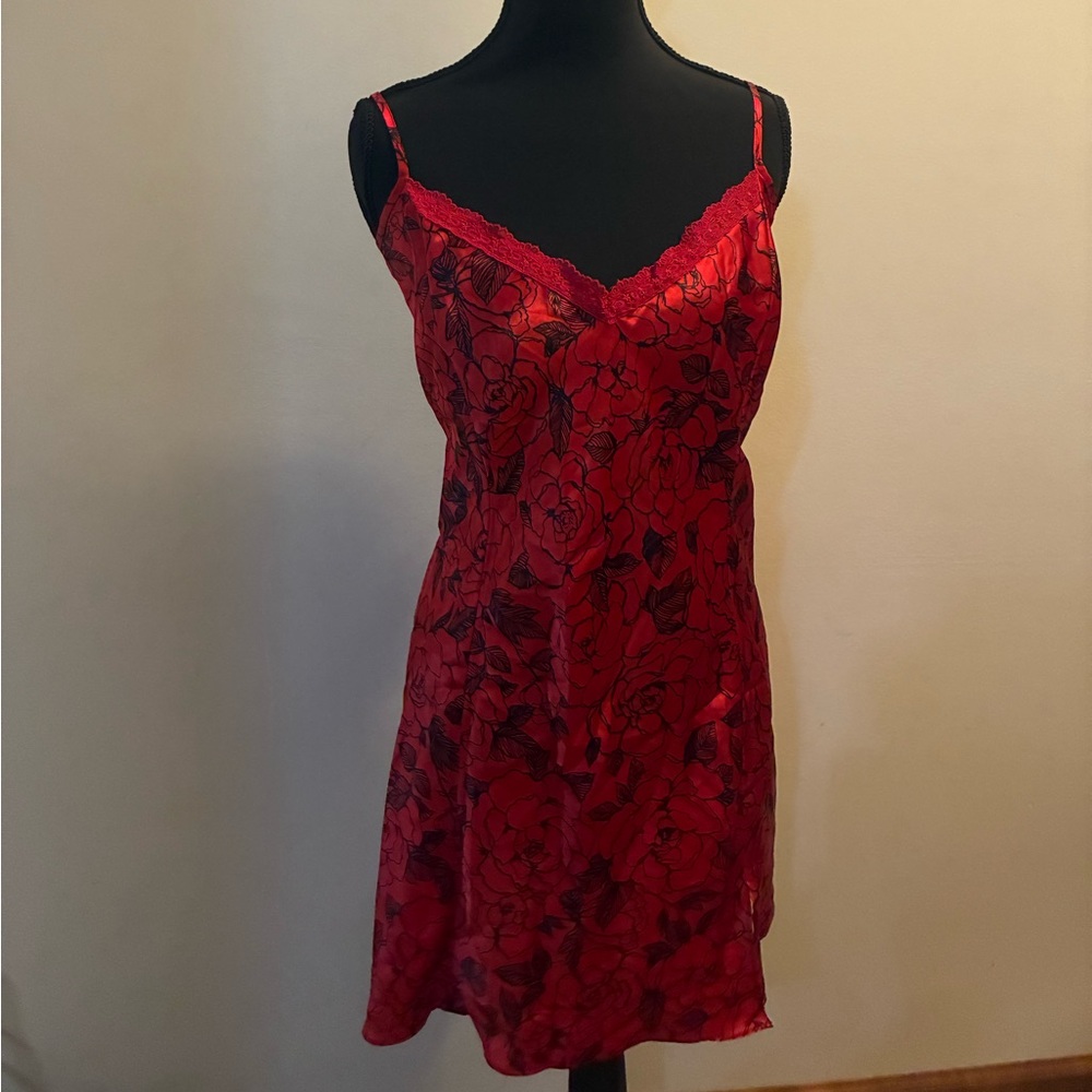Delicates Red and Black Floral Chemise
